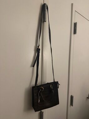 Brown Crossbody Bag with Gold Hardware